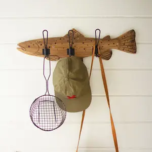 Wooden Trout Coat Rack