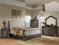 Scheffield Grey Sleigh Bed