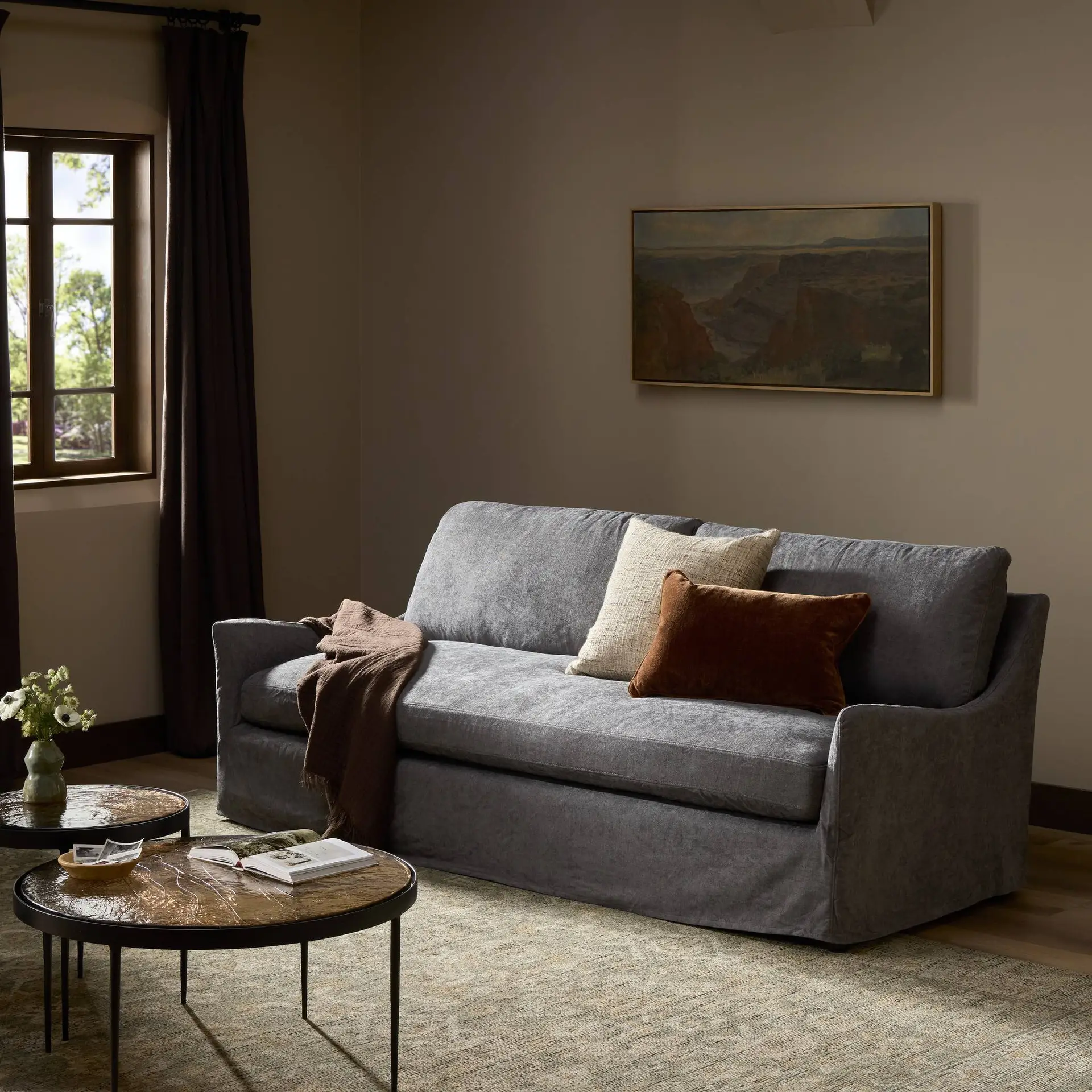 FH Monette Linen Slipcover Sofa